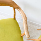 Pair of Sculpted Modern Occasional Chairs w/ New Chartreuse Upholstery