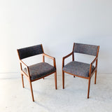Pair of Teak Occasional Chairs w/ New Rainbow Upholstery