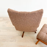 Mid Century Swivel Lounge Chair + Ottoman - New Upholstery