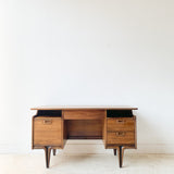 Mid Century Walnut Desk with Sculpted Legs