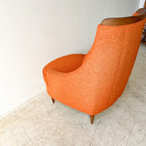 Mid Century Orange High Back Lounge Chair by Selig