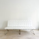 Barcelona Style Sofa w/ White Leather