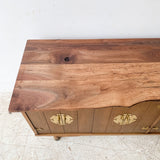 Mid Century Credenza with Live Edge Walnut Top