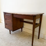 Mid Century Desk w/ Sculpted Drawer Pulls and New Solid Walnut Top