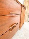 Mid Century Modern Walnut Buffet with Sculpted Doors