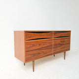 Mid Century Walnut 6 Drawer Dresser