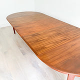 Danish Teak Round Dining Table w/ 3 Leaves