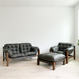 Percival Lafer Style Loveseat, Chair and Ottoman Set