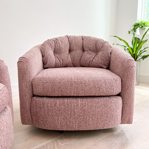 Muave Rocking Chair Pair of Mauve Swivel Lounge Chairs – Atomic Furnishing & Design