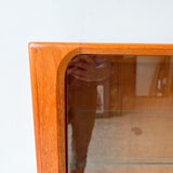 Danish Teak Curio Cabinet with Sliding Glass Doors
