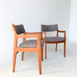 Pair of Teak Occasional Chairs w/ New Rainbow Upholstery