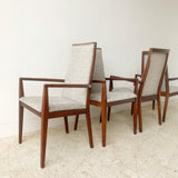 Set of 4 Foster McDavid Dining Chairs w/ New Grey Upholstery