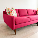 Rowe Sofa w/ New Fuchsia Upholstery