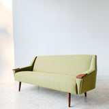 Mid Century Modern Sofa with New Light Green Upholstery