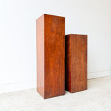 Set of 2 Vintage Walnut Pedestals