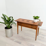 Lane Walnut and Burlwood Sofa Table