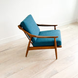 Mid Century Lounge Chair w/ New Teal Upholstery
