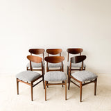 Set of 6 Mid Century Dining Chairs w/ New Upholstery