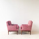 Pair of Mid Century Lounge Chairs w/ New Upholstery