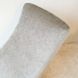 Milo Baughman Recliner with New Grey Chenille Upholstery