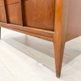 Walnut Highboy Dresser w/ Sculpted Drawer Pulls