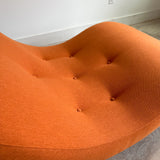Adrian Pearsall Wave Chaise w/ New Orange Upholstery