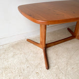 Danish Teak Oval Dining Table w/ 2 Leaves