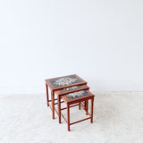 Set of Danish Teak Tile Top Nesting Tables