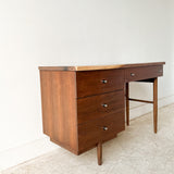 Mid Century Stanley Desk with New Solid Walnut Slab Top