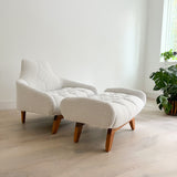 Mid Century Tufted Lounge Chair and Ottoman