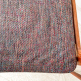 Pair of Danish Teak Occasional Chairs w/ New Rainbow Tweed Upholstery