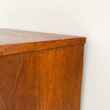 Mid Century Walnut Highboy on Tapered Legs