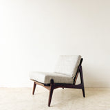 Danish Lounge Chair w/ New Light Grey Upholstery