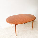 Danish Teak Oval Dining Table w/ 1 Leaf