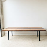 Mid Century Tri-Wood Expandable Dining Table by Milo Baughman w/ 2 Leaves