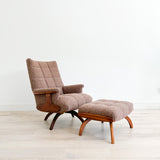 Mid Century Swivel Lounge Chair + Ottoman - New Upholstery