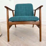 Pair of Mid Century Lounge Chairs w/ New Teal Upholstery