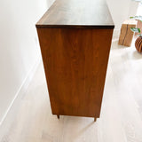 Mid Century Walnut Highboy w/ New Solid Top