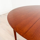 Danish Teak Round Dining Table w/ Butterfly Leaf