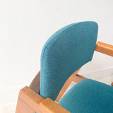 Pair of United Chair Co Chairs with New Teal Upholstery