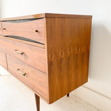 Mid Century Walnut 6 Drawer Dresser