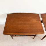 Pair of Walnut End Tables by Bassett Artisan
