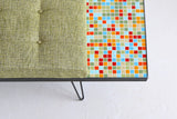 Atomic Bench with Mosaic End Table