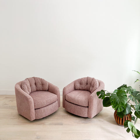 Muave Rocking Chair Pair of Mauve Swivel Lounge Chairs – Atomic Furnishing & Design