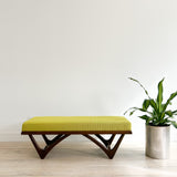 Mersman Bench w/ New Chartreuse Upholstery