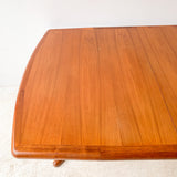 Sculpted Danish Teak Dining Table with 2 Leaves