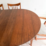 Mid Century Modern Walnut Dining Table w/ 3 Leaves