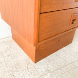 Vintage Teak Nightstand on Plinth Base