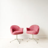 Pair of Swivel Lounge Chairs with Aluminum Bases