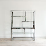Mid Century Chrome and Glass Etagere
